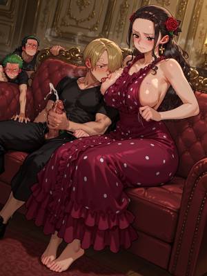VIOLA DOUBLE HANDJOB POV: SANJI & ZORO CUMSHOTS Porn Comics english 18