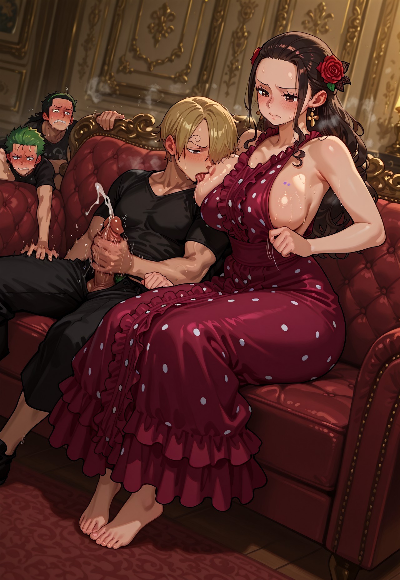 VIOLA DOUBLE HANDJOB POV: SANJI & ZORO CUMSHOTS Porn Comics english 18