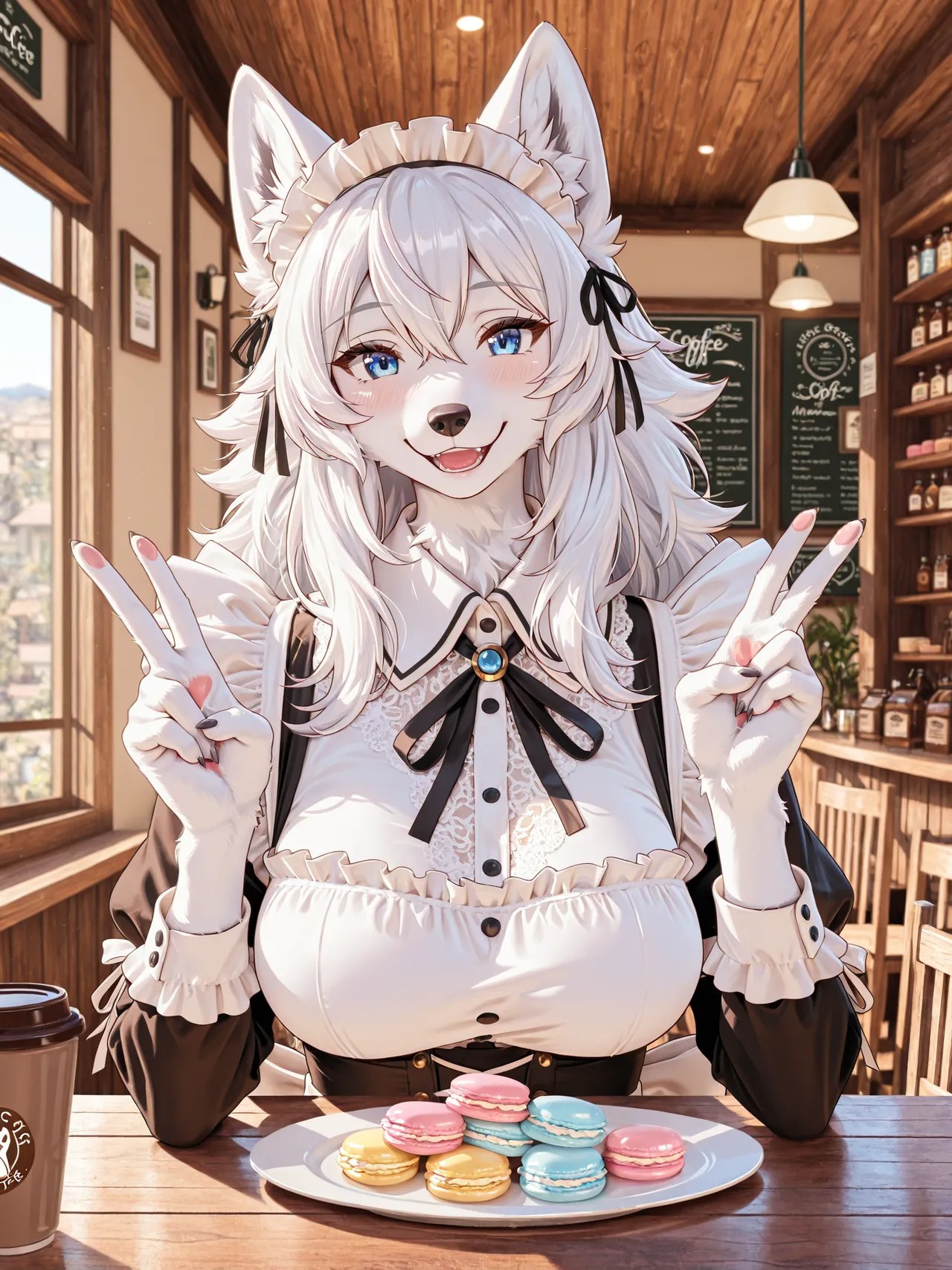 AI Generated: Renamon Maid Café Porn Comics english 71