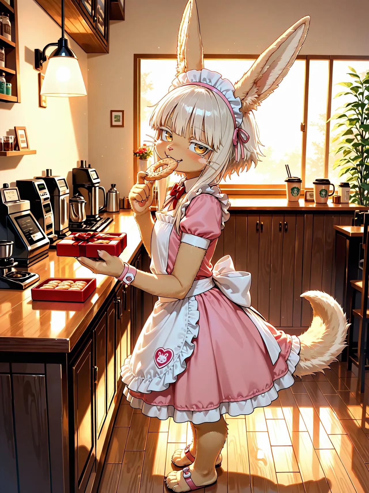 AI Generated: Renamon Maid Café Porn Comics english 73