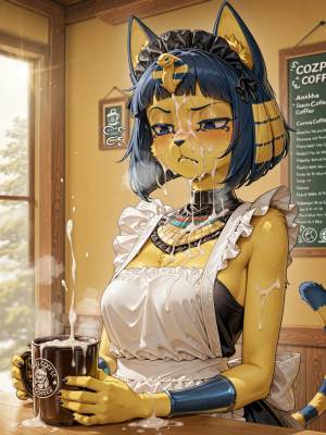 AI Generated: Renamon Maid Café Porn Comics english 78