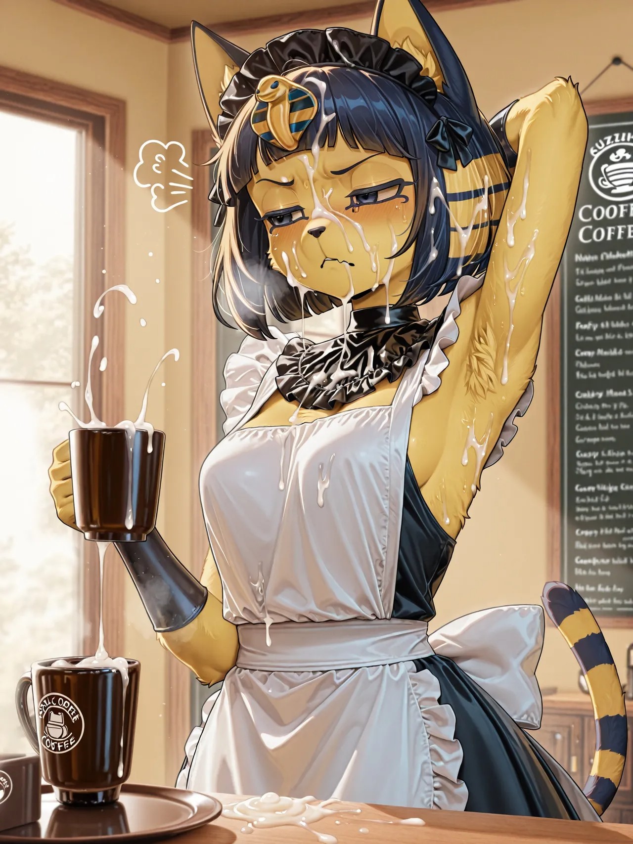 AI Generated: Renamon Maid Café Porn Comics english 79