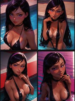 Violet Sling Bikini Poolside Porn Comics english 03