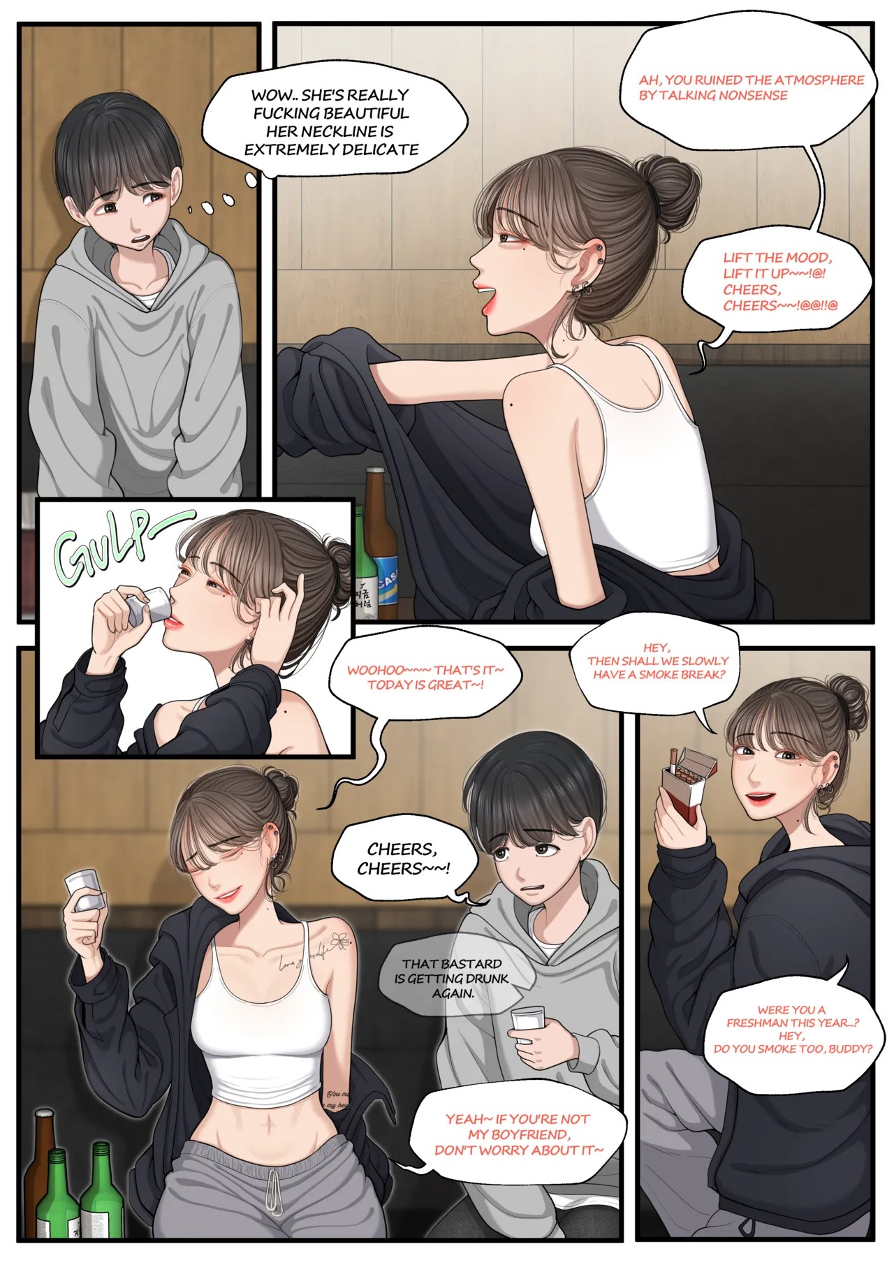 At a Bar: Senior With a Bad Personality 1 And 2 Porn Comics english 02