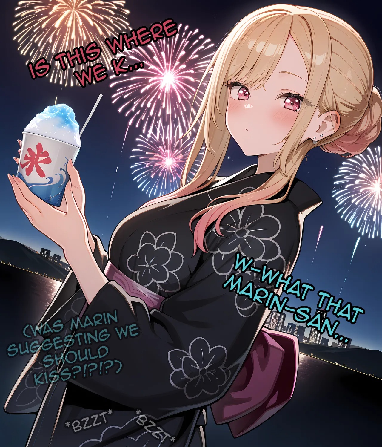 Marin Sneaks Off During Her Date With Gojo To Meet With Her Sex Friend! Porn Comics english 02