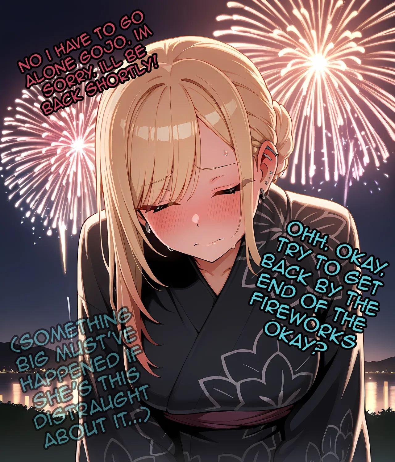 Marin Sneaks Off During Her Date With Gojo To Meet With Her Sex Friend! Porn Comics english 04