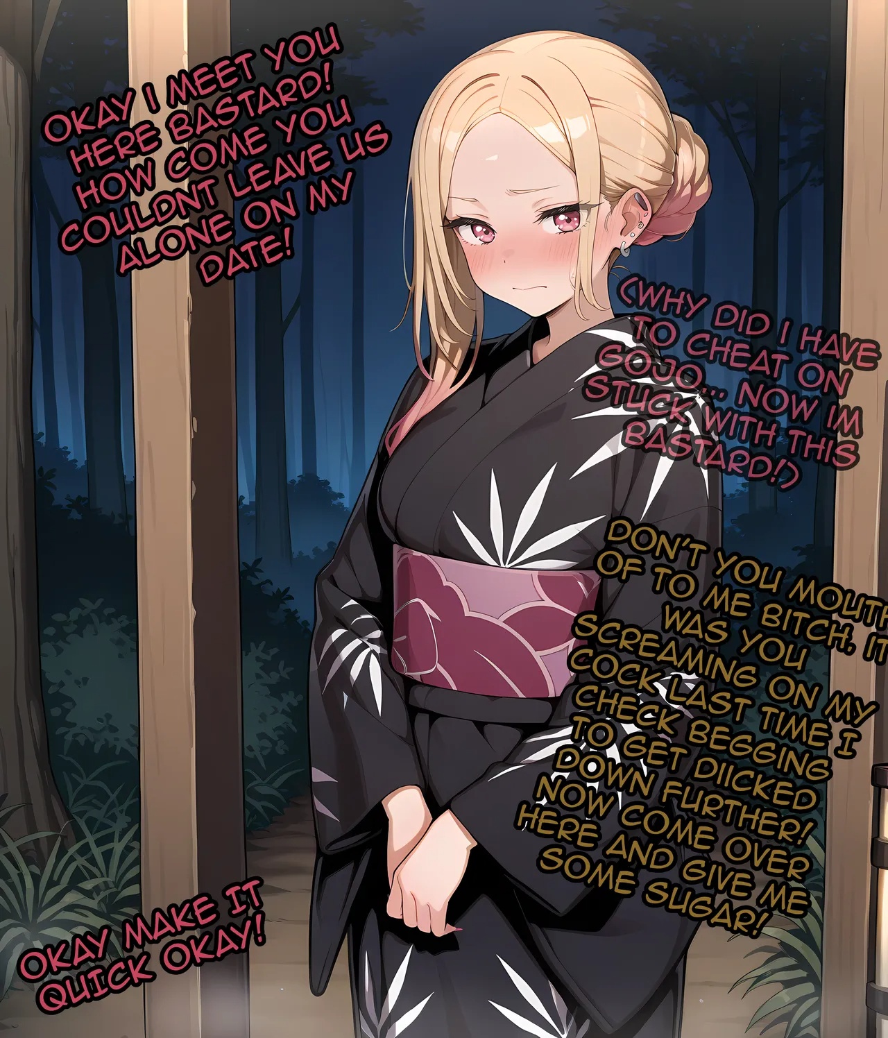 Marin Sneaks Off During Her Date With Gojo To Meet With Her Sex Friend! Porn Comics english 05