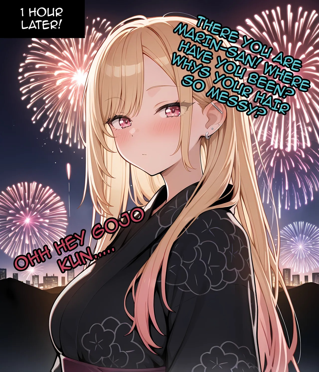 Marin Sneaks Off During Her Date With Gojo To Meet With Her Sex Friend! Porn Comics english 17