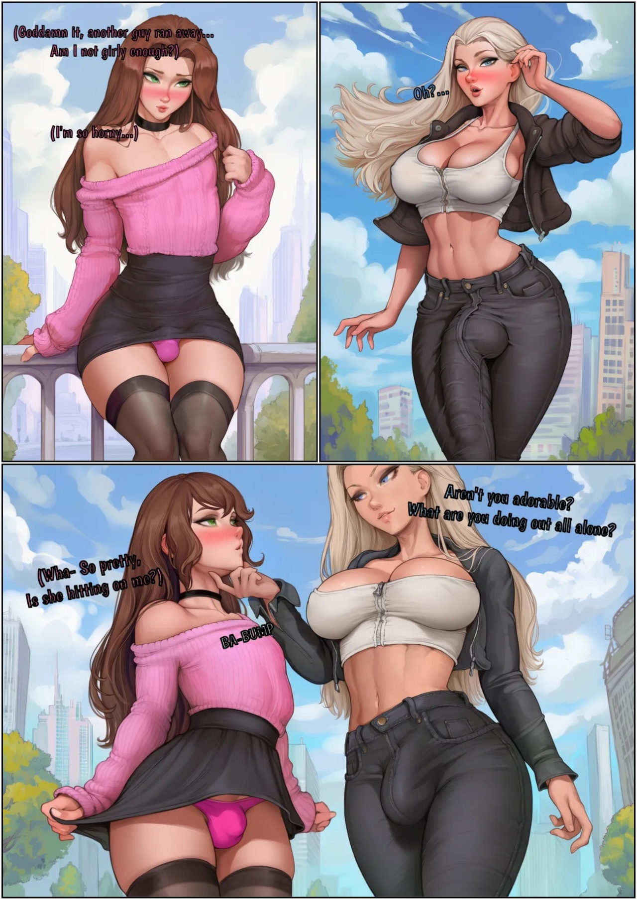 Futa x Femboy Blowing Off Steam Porn Comics english 02