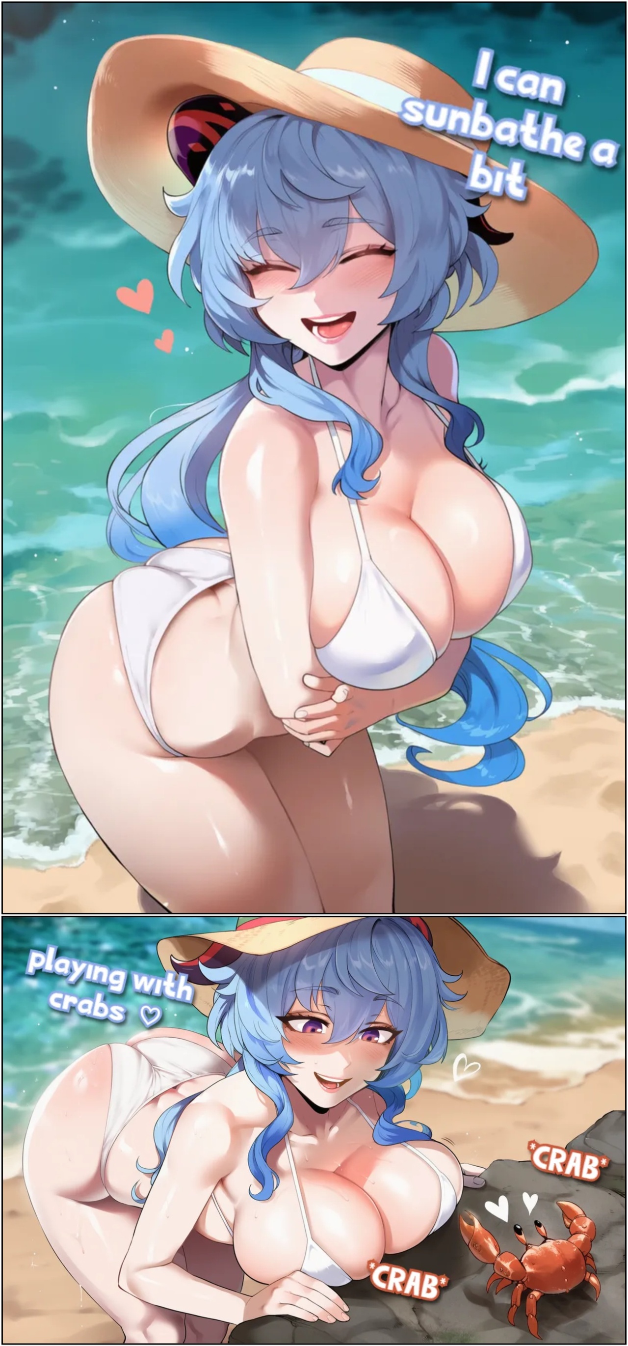 Ganyu's Beach Day Porn Comics english 03