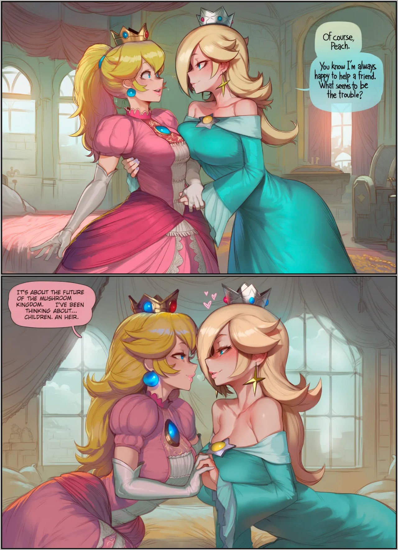 Princesses Peach And Rosalina Birth Of An Heir Porn Comics english 02