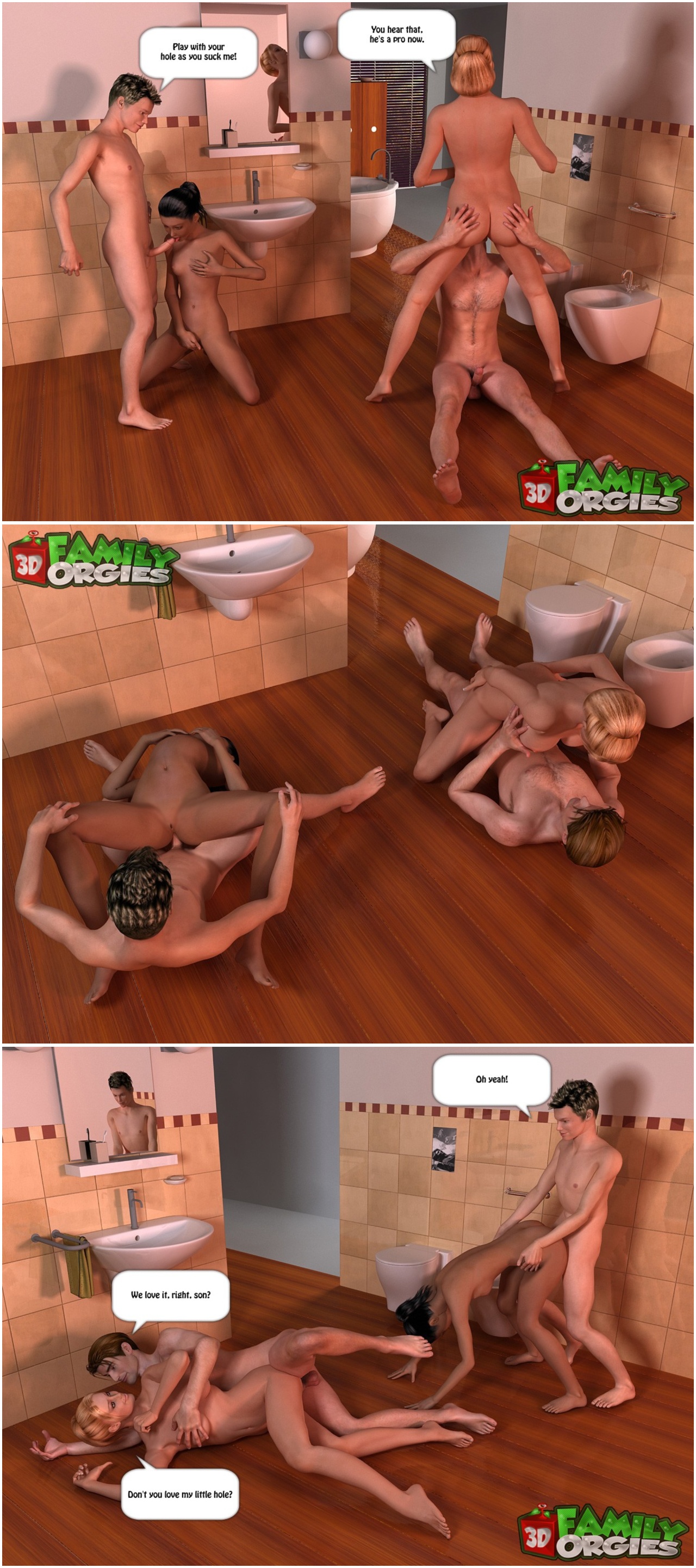 Family Foursome In Bathroom Porn Comics english 15