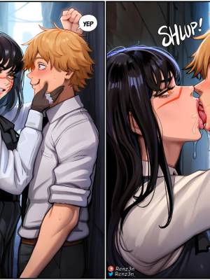 Yoru & Asa, Blowing Denji's Mind Porn Comics english 04