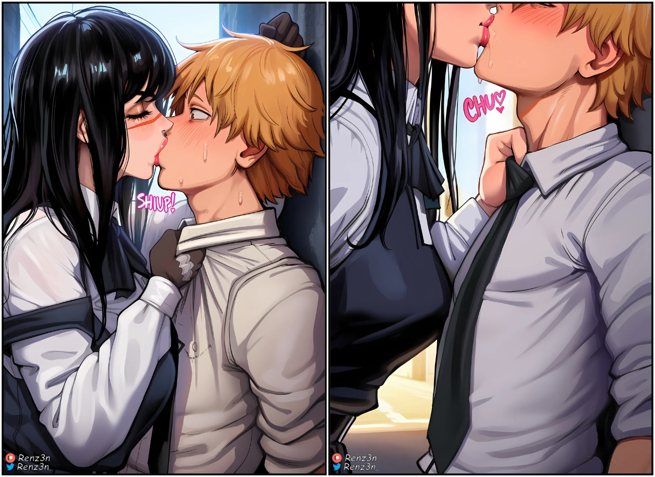 Yoru & Asa, Blowing Denji's Mind Porn Comics english 05