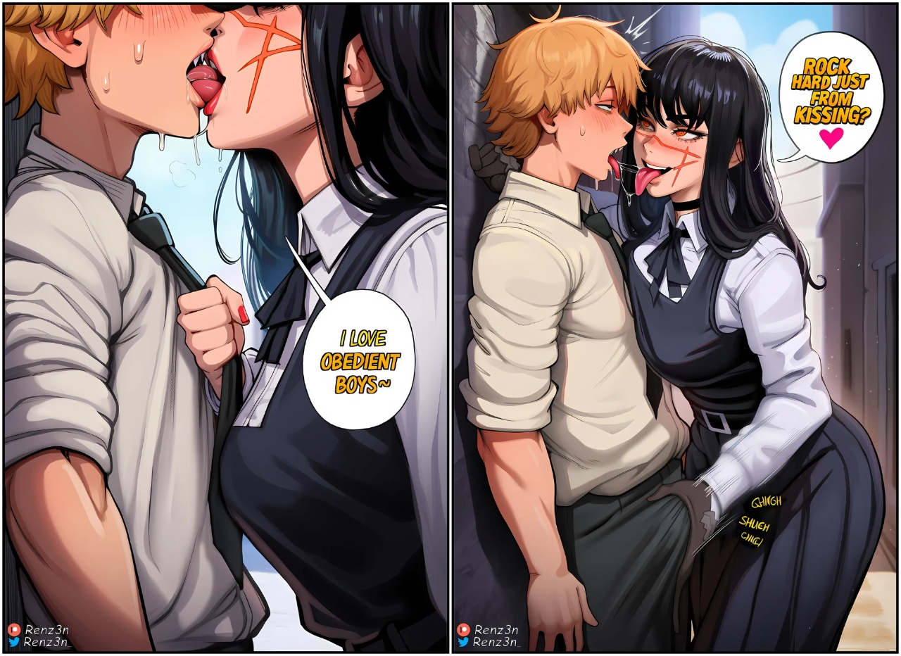 Yoru & Asa, Blowing Denji's Mind Porn Comics english 06