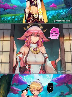 Aether x Yae Miko x Monna  Porn Comics english 02